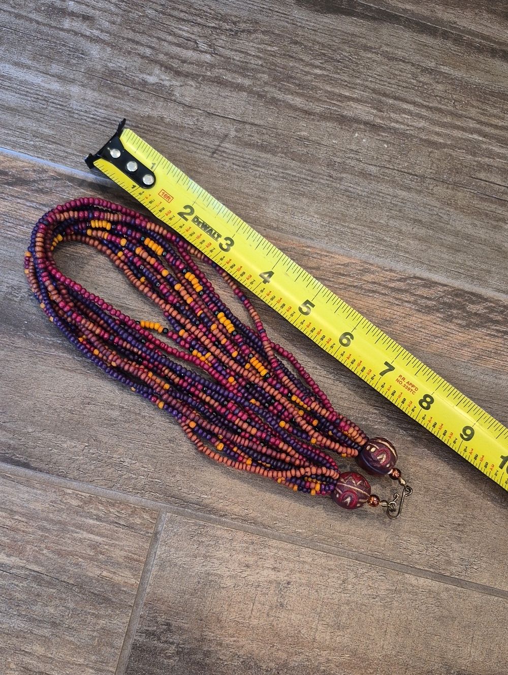 Vtg Multistrand Multicolored Seed Bead Necklace, Hook Closure - Picture 5 of 6